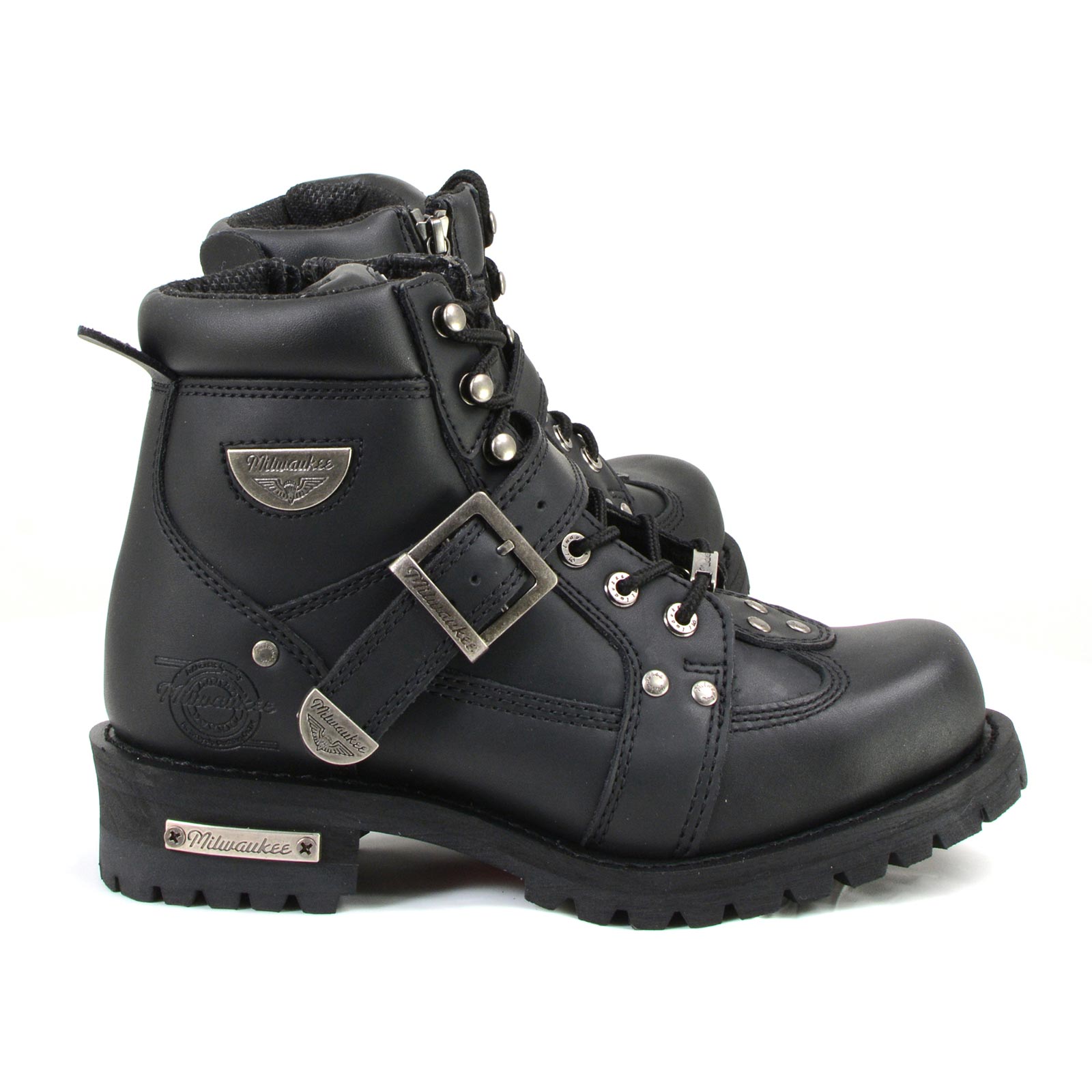 Milwaukee Motorcycle Clothing Co. Men's Black Motorcycle Boots, MB433EE