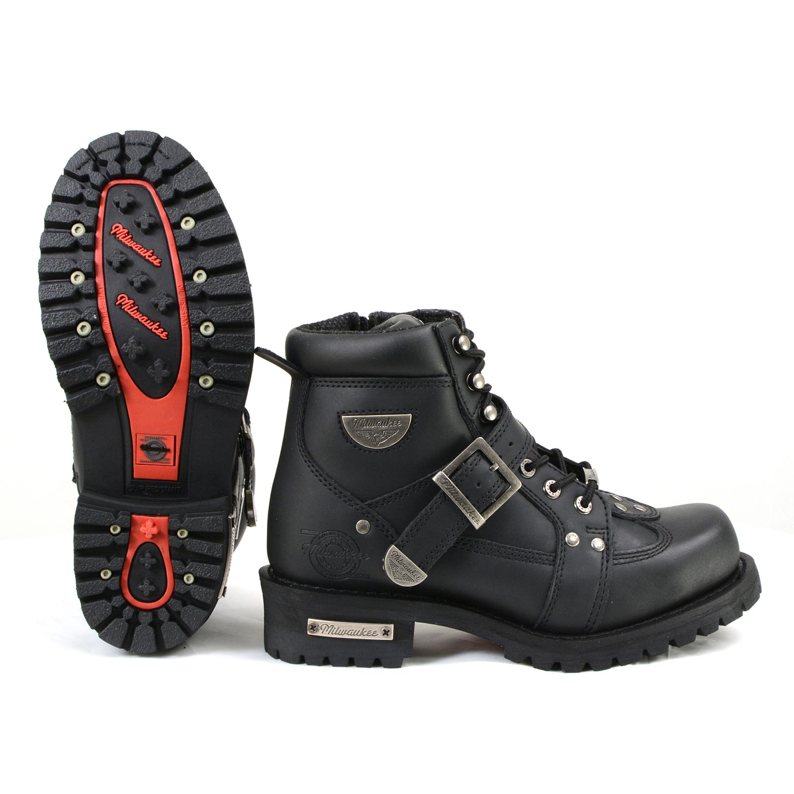 Milwaukee Motorcycle Clothing Co. Men's Black Motorcycle Boots, MB433EE