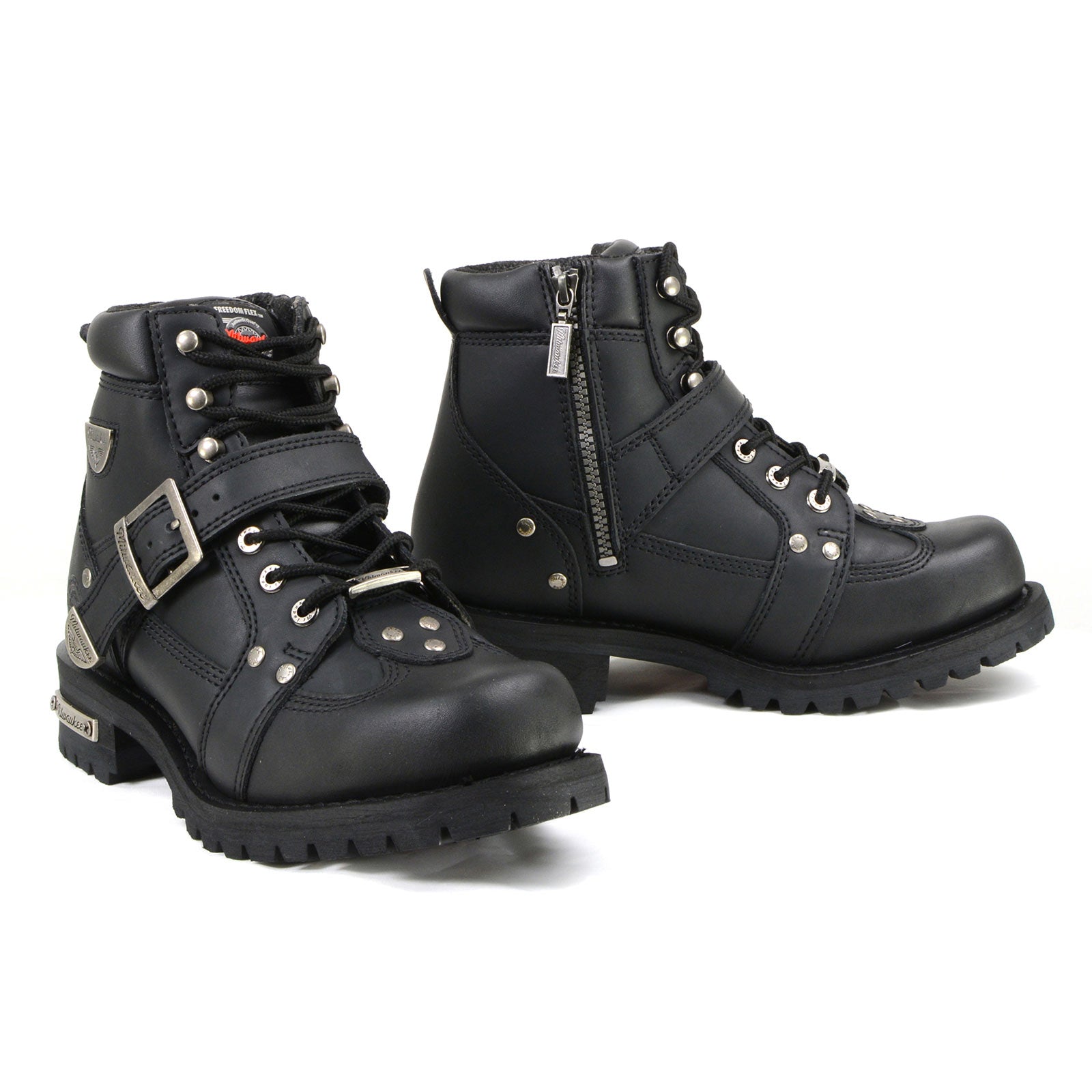 Milwaukee Motorcycle Clothing Co. Men's Black Motorcycle Boots, MB433EE