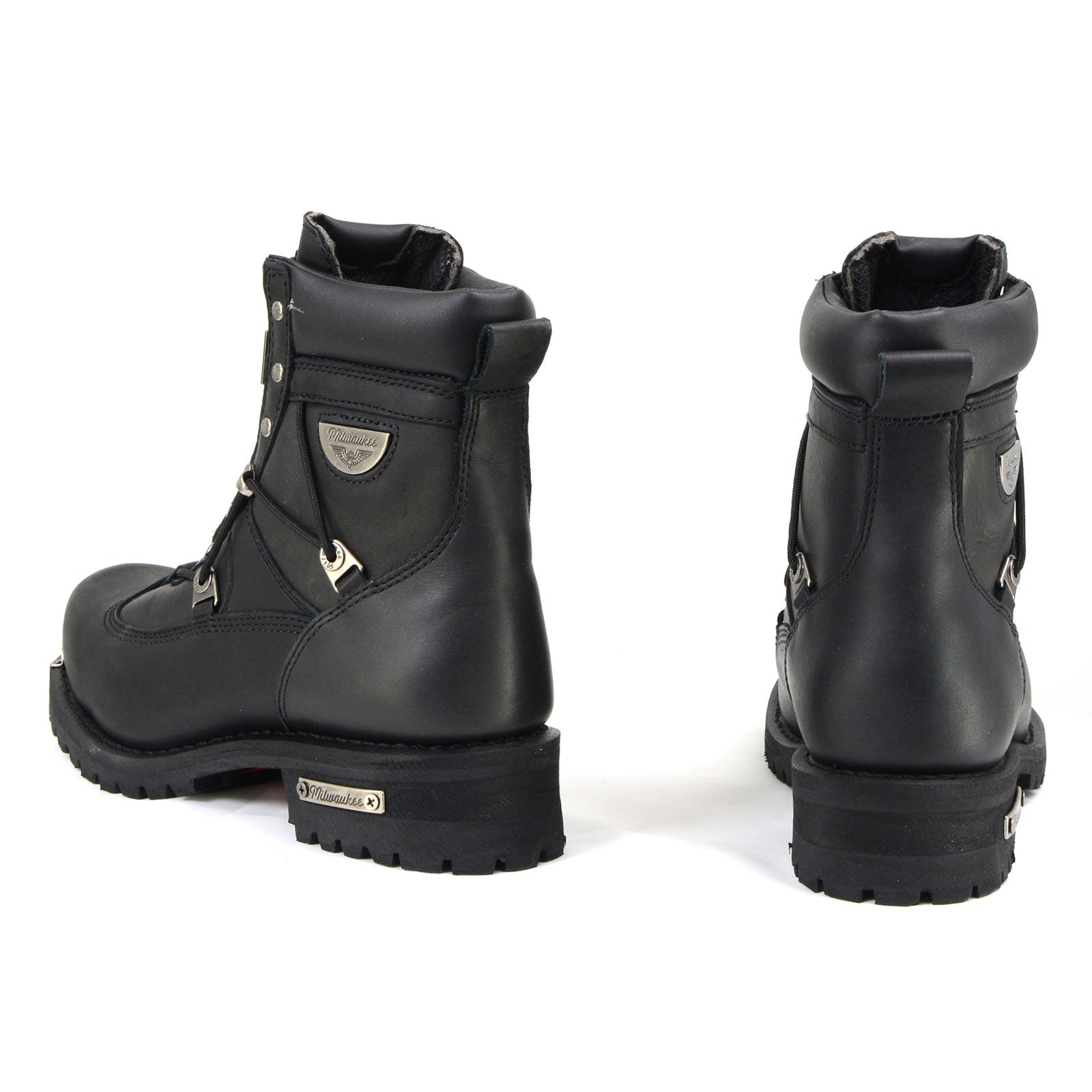 MMCC Men's Throttle Black Leather Motorcycle Boots - MB440EE