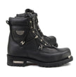 MMCC Men's Throttle Black Leather Motorcycle Boots - EEE Width - MB440EEE