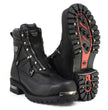 MMCC Men's Throttle Black Leather Motorcycle Boots - EEE Width - MB440EEE