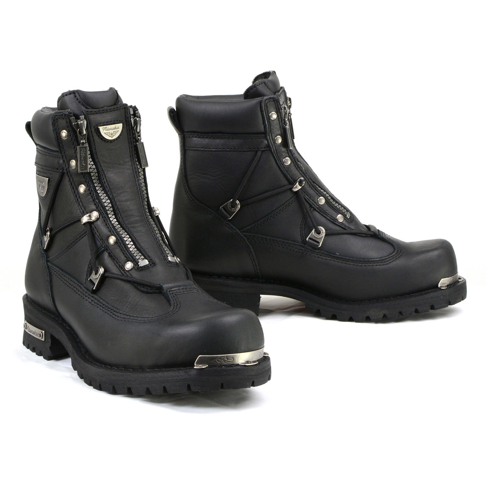 Milwaukee Motorcycle Clothing Co. Men's Black Motorcycle Boots, MB440EEE