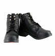 Milwaukee Leather MBK9255 Boys Black Lace-Up Boots with Side Zipper Entry