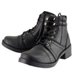 Milwaukee Leather MBK9255 Boys Black Lace-Up Boots with Side Zipper Entry