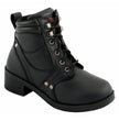 Milwaukee Leather MBK9265 Boys Black Lace-Up Boots with Side Zipper Entry