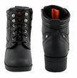 Milwaukee Leather MBK9265 Boys Black Lace-Up Boots with Side Zipper Entry