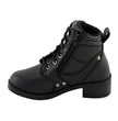 Milwaukee Leather MBK9265 Boys Black Lace-Up Boots with Side Zipper Entry