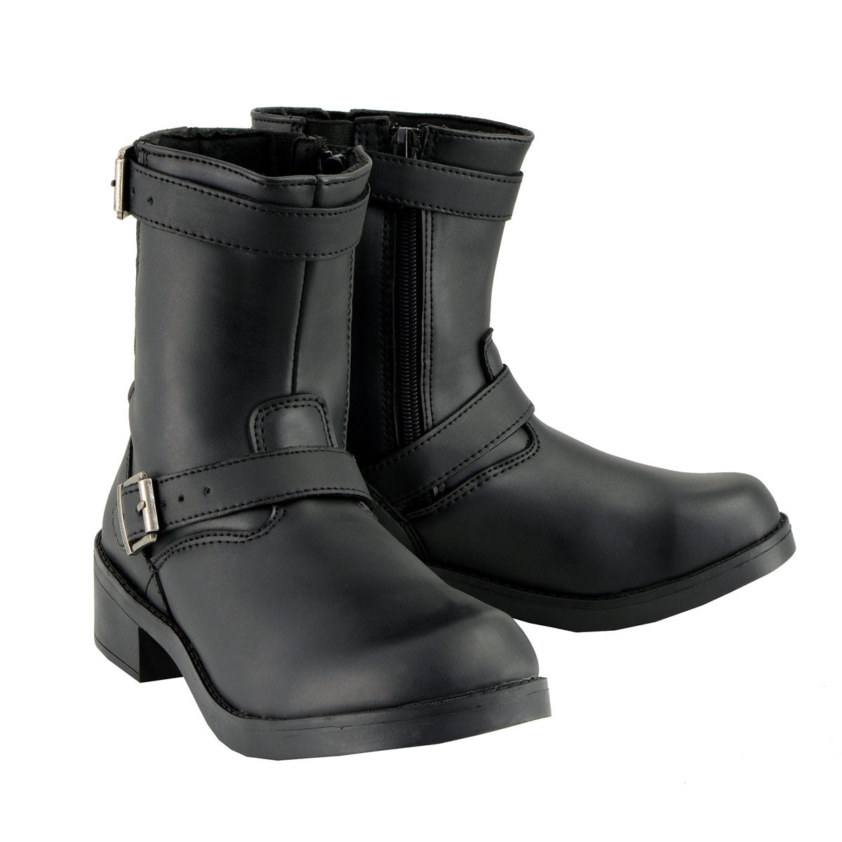 Milwaukee Leather MBK9290 Boys Black Classic Engineer Style Biker Boots