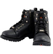 Milwaukee Leather MBL200 Women's Black Leather Lace-Up Motorcycle RiderBoots w/Side Zipper