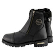 Milwaukee Leather Women's Black Premium Leather Double Sided Zipper Motorcycle Riding Boots MBL202