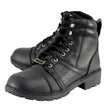 Milwaukee Leather Women's Black Leather Lace-Up Motorcycle Rider Boots with Side Zipper MBL9300