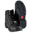 Milwaukee Leather Women's Black Leather Lace-Up Motorcycle Rider Boots with Side Zipper MBL9300