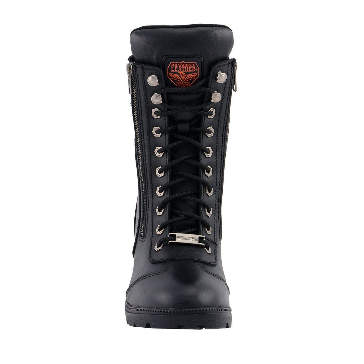 Milwaukee Leather MBL9301 Women's Black Leather Lace-Up Motorcycle