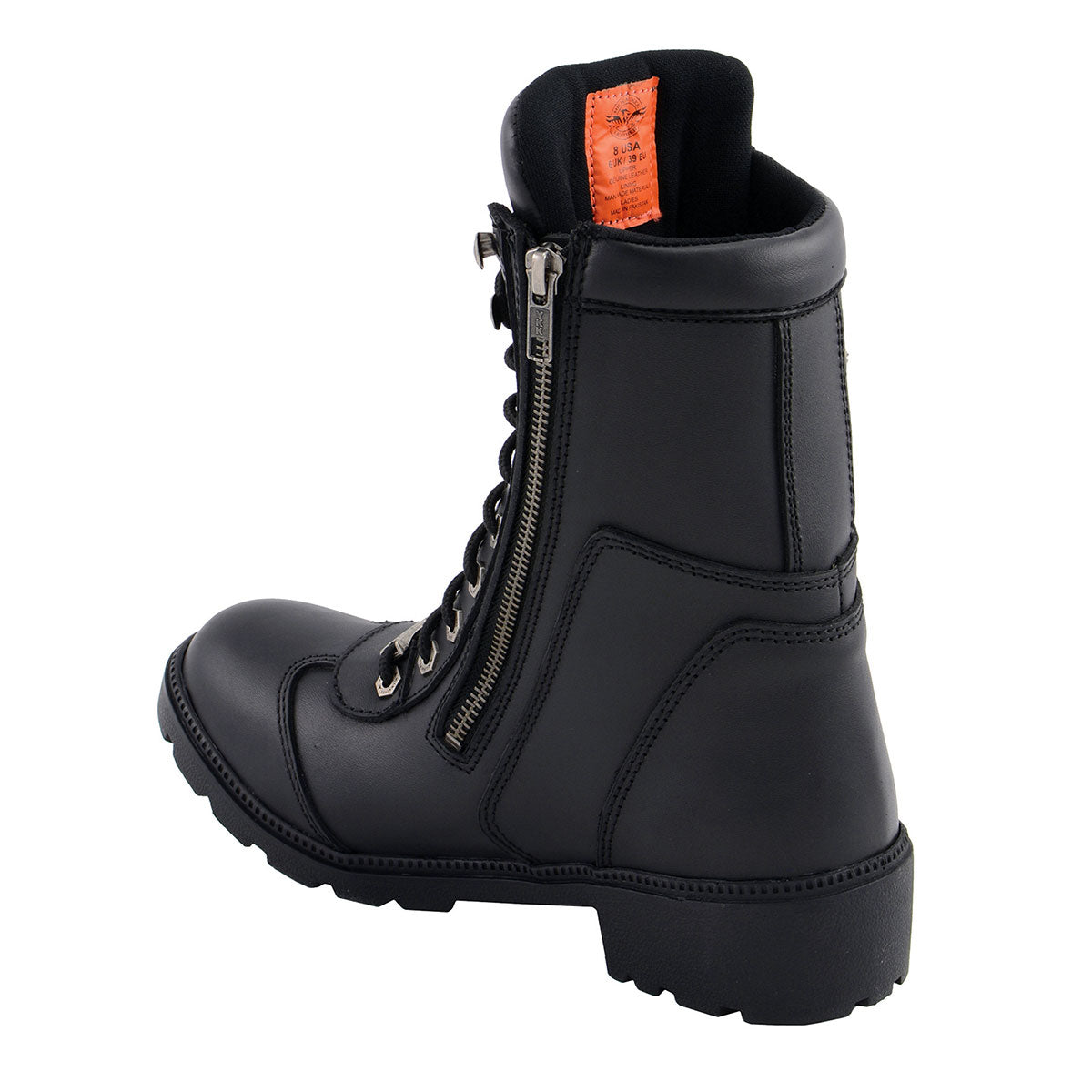 Milwaukee Leather MBL9301 Women's Black Leather Lace-Up Motorcycle