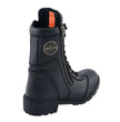 Milwaukee Leather MBL9301 Women's Black Leather Lace-Up Motorcycle Biker Riding Boots with Side Zipper Entry
