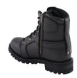 Milwaukee Leather Women's Black Leather 8-Inch Lace-Up Motorcycle Harness Boots with Side Zipper MBL9302