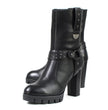 Milwaukee Leather MBL9303 Women's Classic Black Leather Casual Fashion Boots with Block Heel
