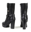 Milwaukee Leather MBL9303 Women's Classic Black Leather Casual Fashion Boots with Block Heel