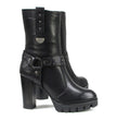 Milwaukee Leather MBL9303 Women's Classic Black Leather Casual Fashion Boots with Block Heel