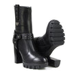 Milwaukee Leather MBL9303 Women's Classic Black Leather Casual Fashion Boots with Block Heel