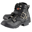 Milwaukee Leather MBL9310 Women's Lace-Up Black Leather Engineer Motorcycle Rider Boots