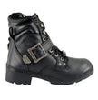 Milwaukee Leather MBL9310 Women's Lace-Up Black Leather Engineer Motorcycle Rider Boots