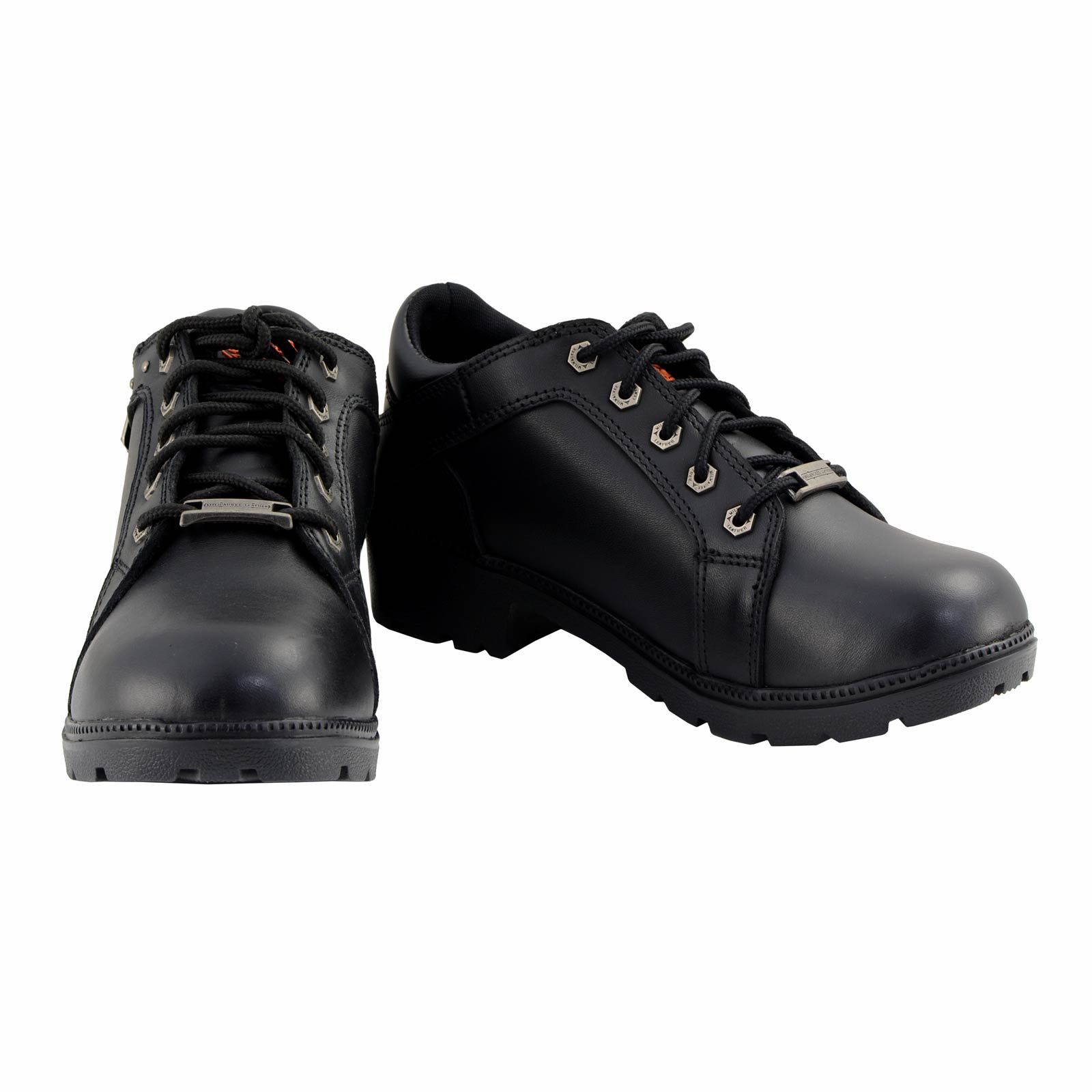 Milwaukee Leather MBL9311 Women's Black Leather Lace-Up Motorcycle Riding Shoes with Anti-Slip Outsole