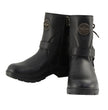 Milwaukee Leather MBL9313 Women's Black Leather Harness Zip-Up Motorcycle Rider Boots w/ Back Laces