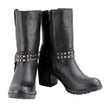 Milwaukee Leather Women’s Black Leather Harness Motorcycle Boots MBL9314