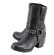 Milwaukee Leather Women’s Black Leather Harness Motorcycle Boots MBL9314