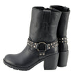 Milwaukee Leather Women’s Black Leather Harness Motorcycle Boots MBL9314