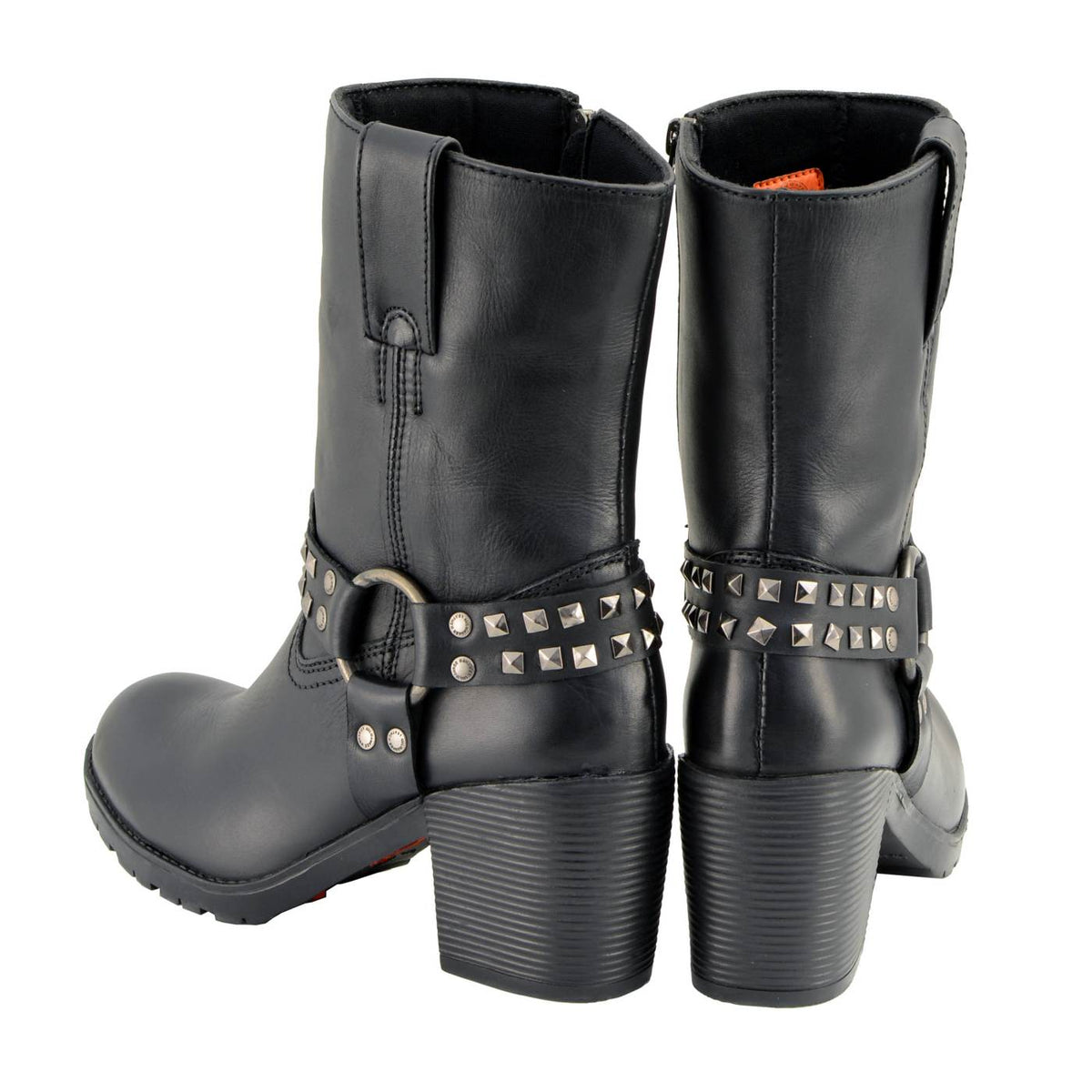 Milwaukee Leather Women’s Black Leather Harness Motorcycle Boots MBL9314