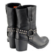 Milwaukee Leather Women’s Black Leather Harness Motorcycle Boots MBL9314
