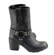 Milwaukee Leather Women’s Black Leather Harness Motorcycle Boots MBL9314