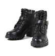 Milwaukee Leather MBL9316 Women's Black Leather Lace-Up Motorcycle Biker Riding Boot with Harness Ring