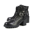Milwaukee Leather MBL9316 Women's Black Leather Lace-Up Motorcycle Biker Riding Boot with Harness Ring