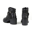 Milwaukee Leather MBL9316 Women's Black Leather Lace-Up Motorcycle Biker Riding Boot with Harness Ring