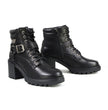 Milwaukee Leather MBL9316 Women's Black Leather Lace-Up Motorcycle Biker Riding Boot with Harness Ring