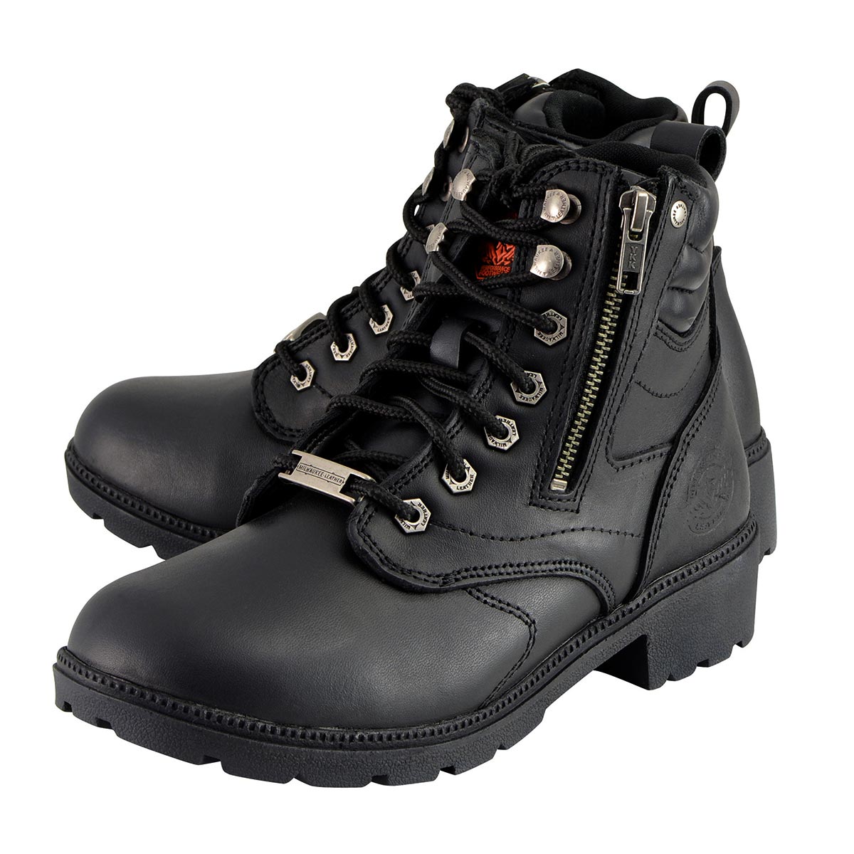 M☆出品　11/27 Milwaukee Leather MBL9320W Women's Black Premium Leather Wide