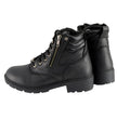 Milwaukee Leather MBL9320W Women's Black Premium Leather Wide-Width Lace-Up Motorcycle Rider Boots