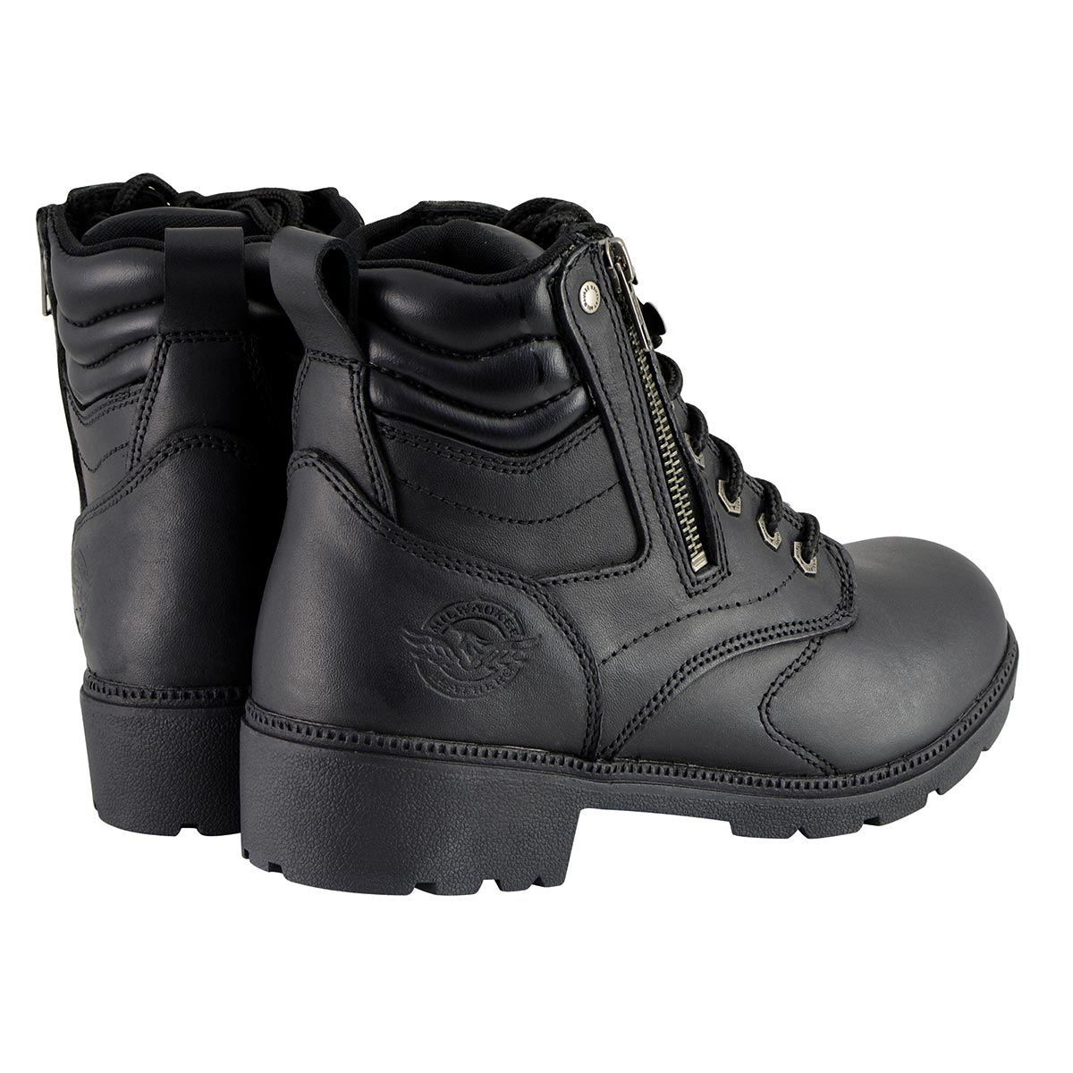 moto / シューズ/1/BLK/レザー Milwaukee Leather MBL9320 Women's Premium Black Leather Lace-Up