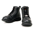 Milwaukee Leather MBL9322 Women's Premium Black Leather Classic Lace-Up Motorcycle Riding Biker Boots