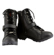 Milwaukee Leather MBL9325 Women's Premium Black Lace-Up Classic Leather Motorcycle Biker Boots w/ Side Zipper