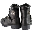 Milwaukee Leather MBL9325 Women's Premium Black Lace-Up Classic Leather Motorcycle Biker Boots w/ Side Zipper