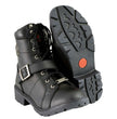 Milwaukee Leather MBL9325 Women's Premium Black Lace-Up Classic Leather Motorcycle Biker Boots w/ Side Zipper
