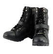 Milwaukee Leather MBL9326WP Women's Premium Black Leather Lace-Up Waterproof Motorcyle Rider Boots