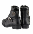 Milwaukee Leather MBL9326WP Women's Premium Black Leather Lace-Up Waterproof Motorcyle Rider Boots