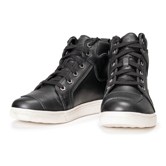 Milwaukee Leather Women's Thorn Black Leather Motorcycle Riding Shoes with Ankle Support - Shift Protection - MBL9329