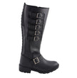 Milwaukee Leather MBL9395 Women's Black Leather 17-Inch Side Strap Riding Motorcycle Boots with Side Zipper